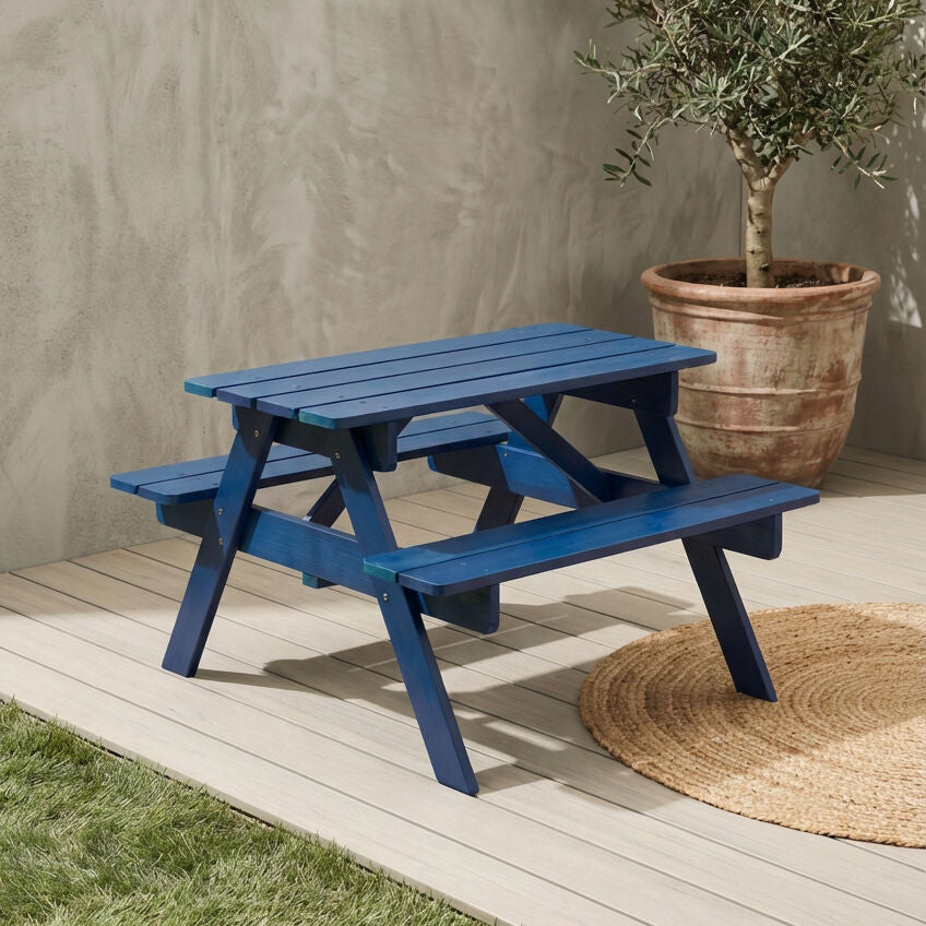Orsina Brighton Blue Kids Picnic Bench – Durable Outdoor Garden Table