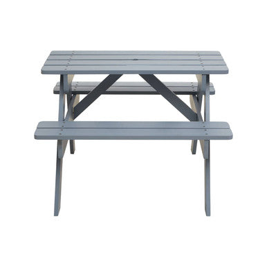Orsina Kids Picnic Bench – Grey Wooden Childrens Garden Table