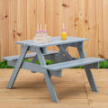Orsina Kids Picnic Bench – Grey Wooden Childrens Garden Table