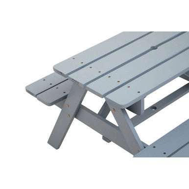 Orsina Kids Picnic Bench – Grey Wooden Childrens Garden Table