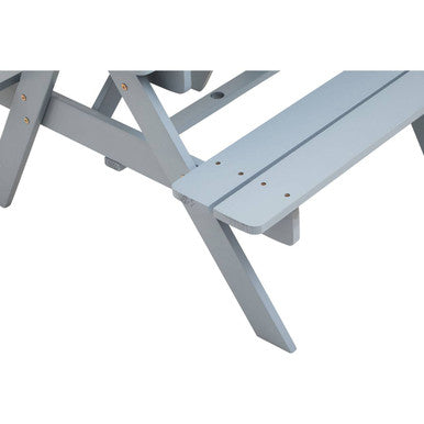 Orsina Kids Picnic Bench – Grey Wooden Childrens Garden Table