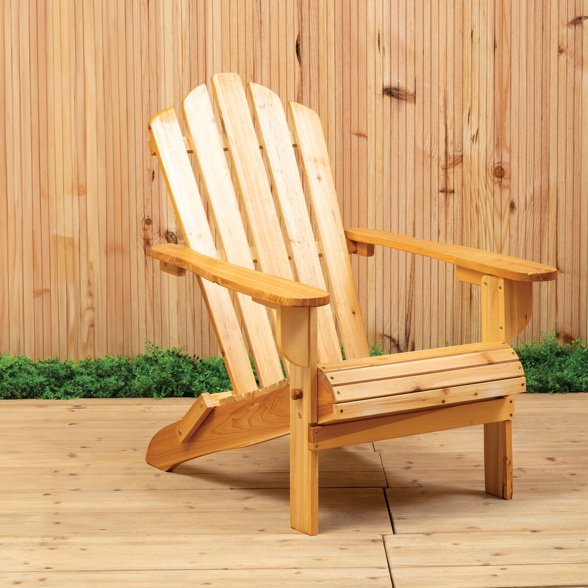 Orsina Beauport Outdoor Chair – Natural Wood Slatted Patio Seating