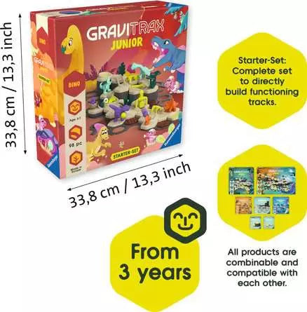 GraviTrax Junior Dino Starter Set – Wooden Bioplastic Marble Run