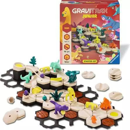 GraviTrax Junior Dino Starter Set – Wooden Bioplastic Marble Run