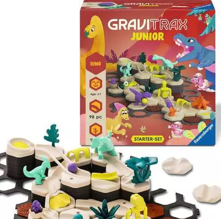 GraviTrax Junior Dino Starter Set – Wooden Bioplastic Marble Run