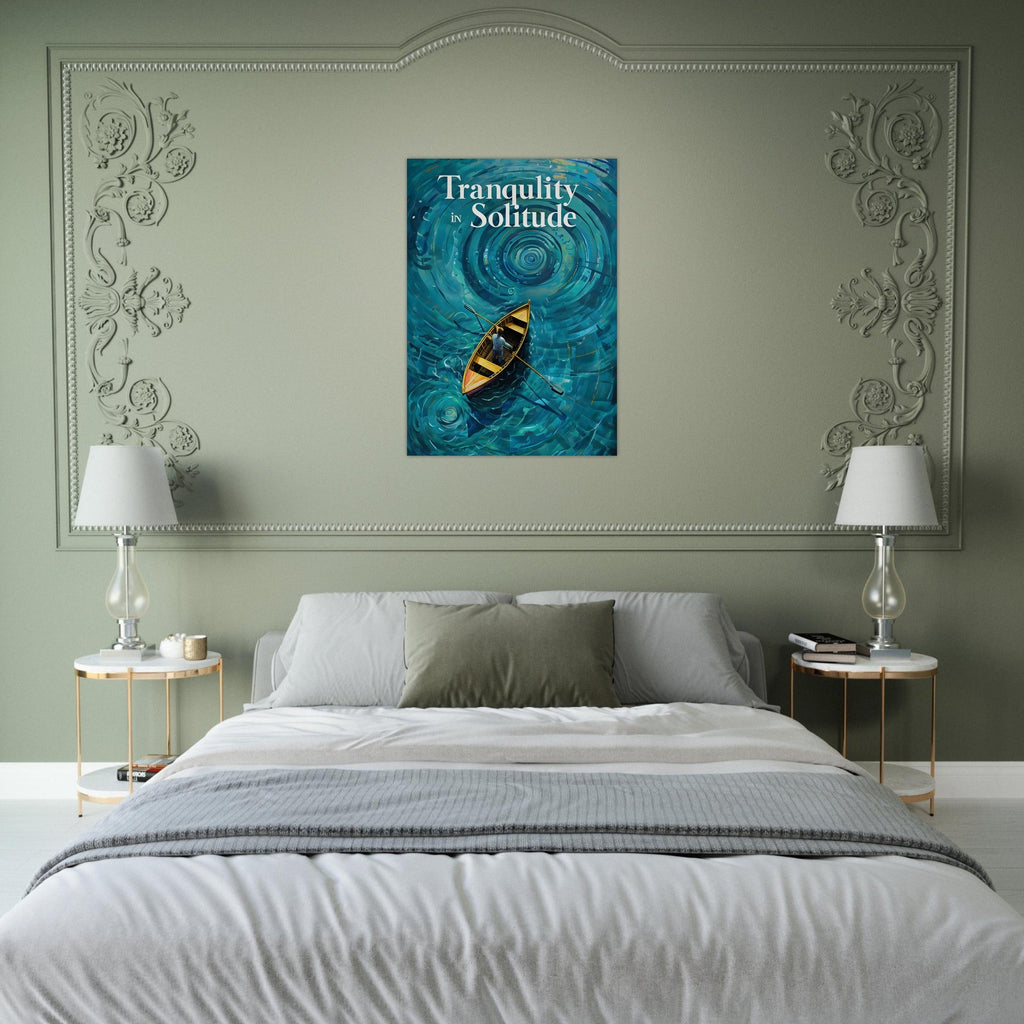 Surreal Boat Poster - Tranquility in Solitude - Stunning Teal Art Print