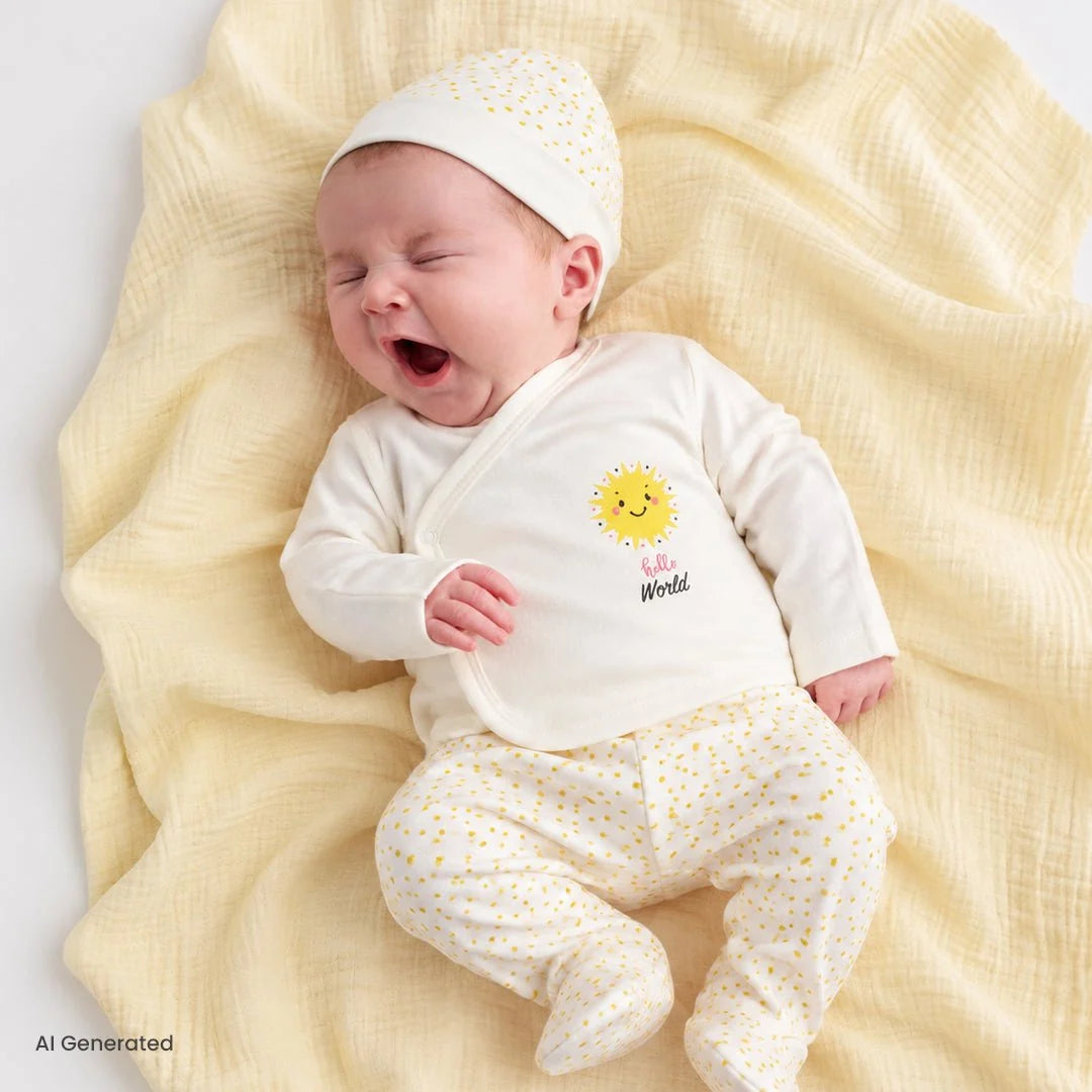 HelloBaby Sunshine 5-Piece Newborn Set - Ecru