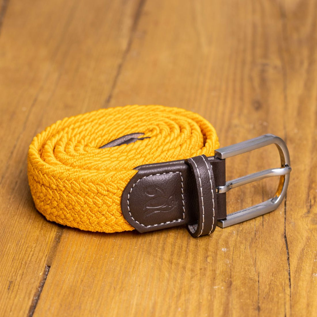 Swole Panda Yellow Woven Belt – Sustainable Recycled Elasticated Belt