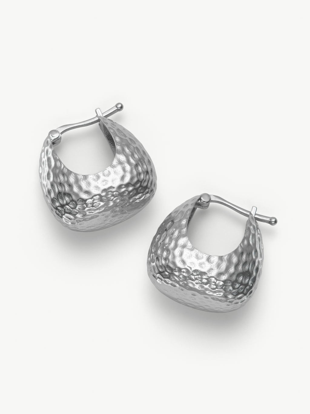 No More Nobody Jude Hammered Recycled Sterling Silver Hoop Earrings