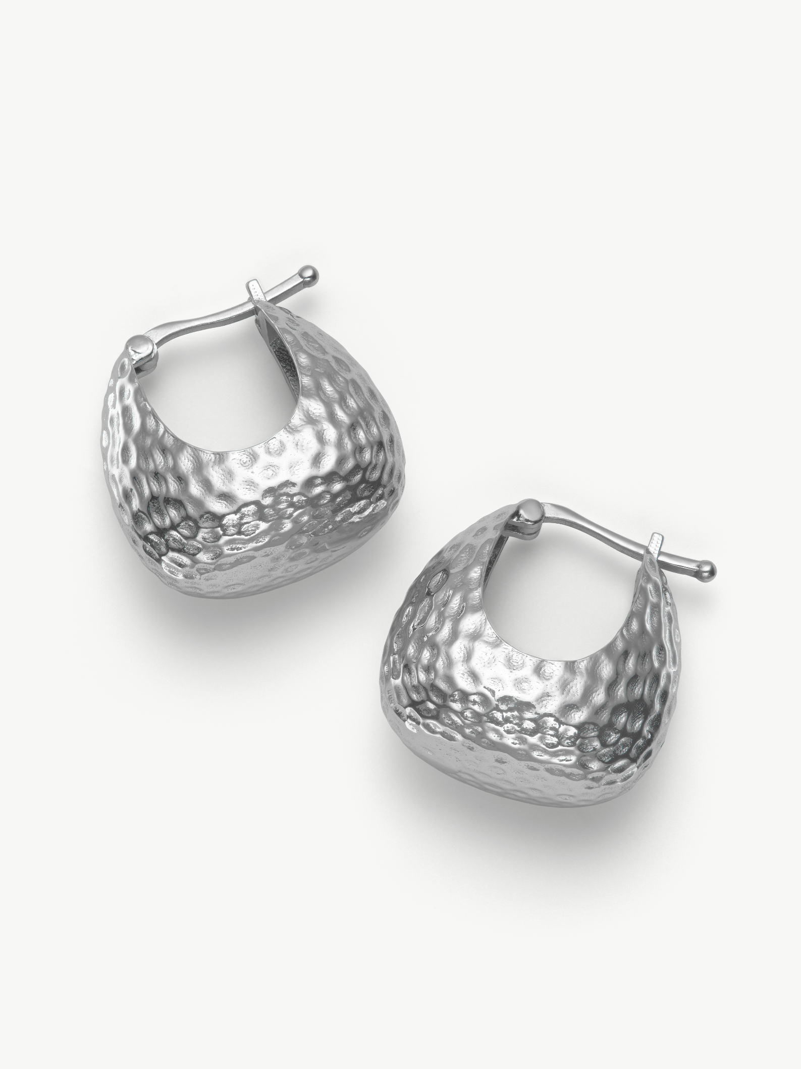 No More Nobody Jude Hammered Recycled Sterling Silver Hoop Earrings
