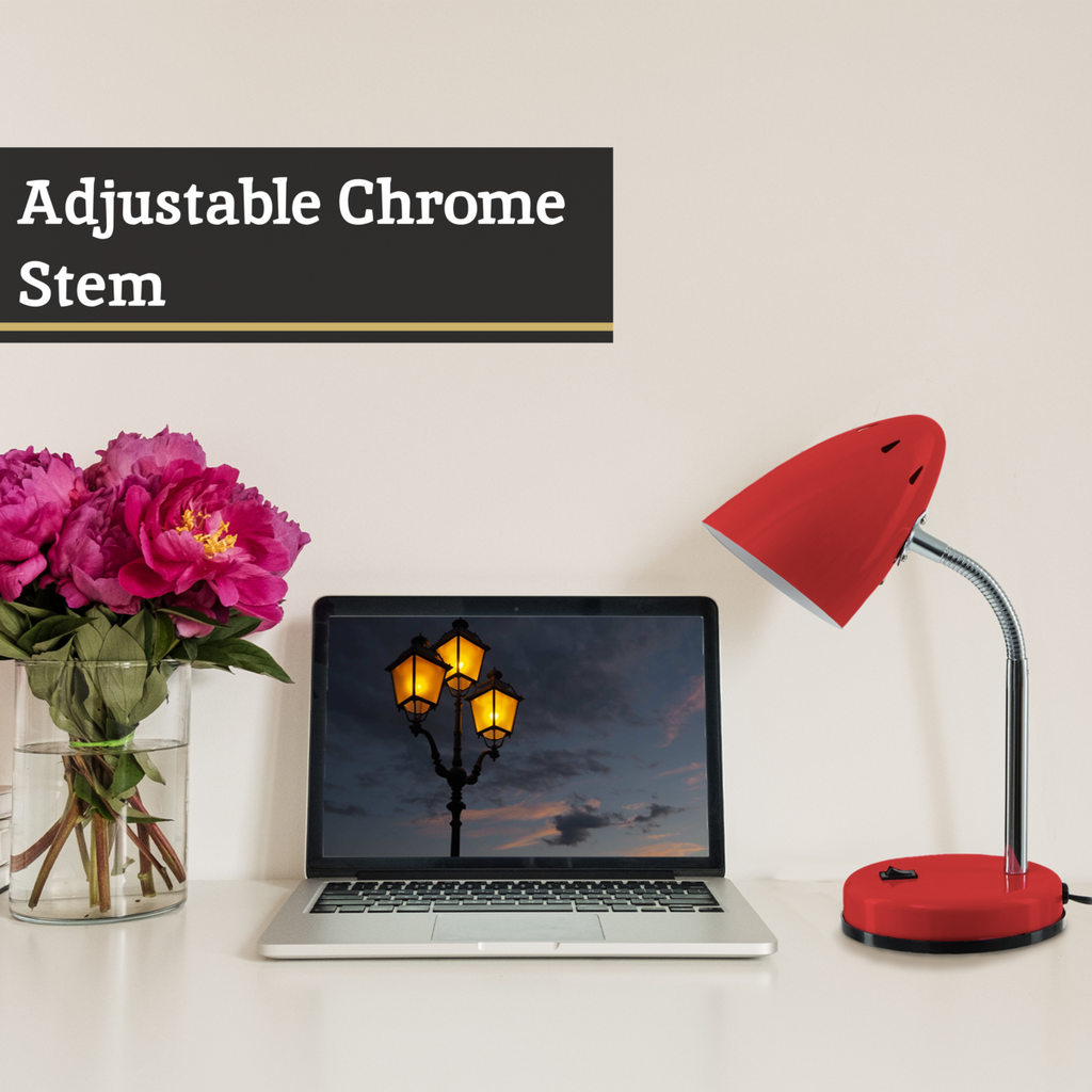 Orsina Flexi Red Gloss Desk Lamp – Modern Adjustable Task Lighting
