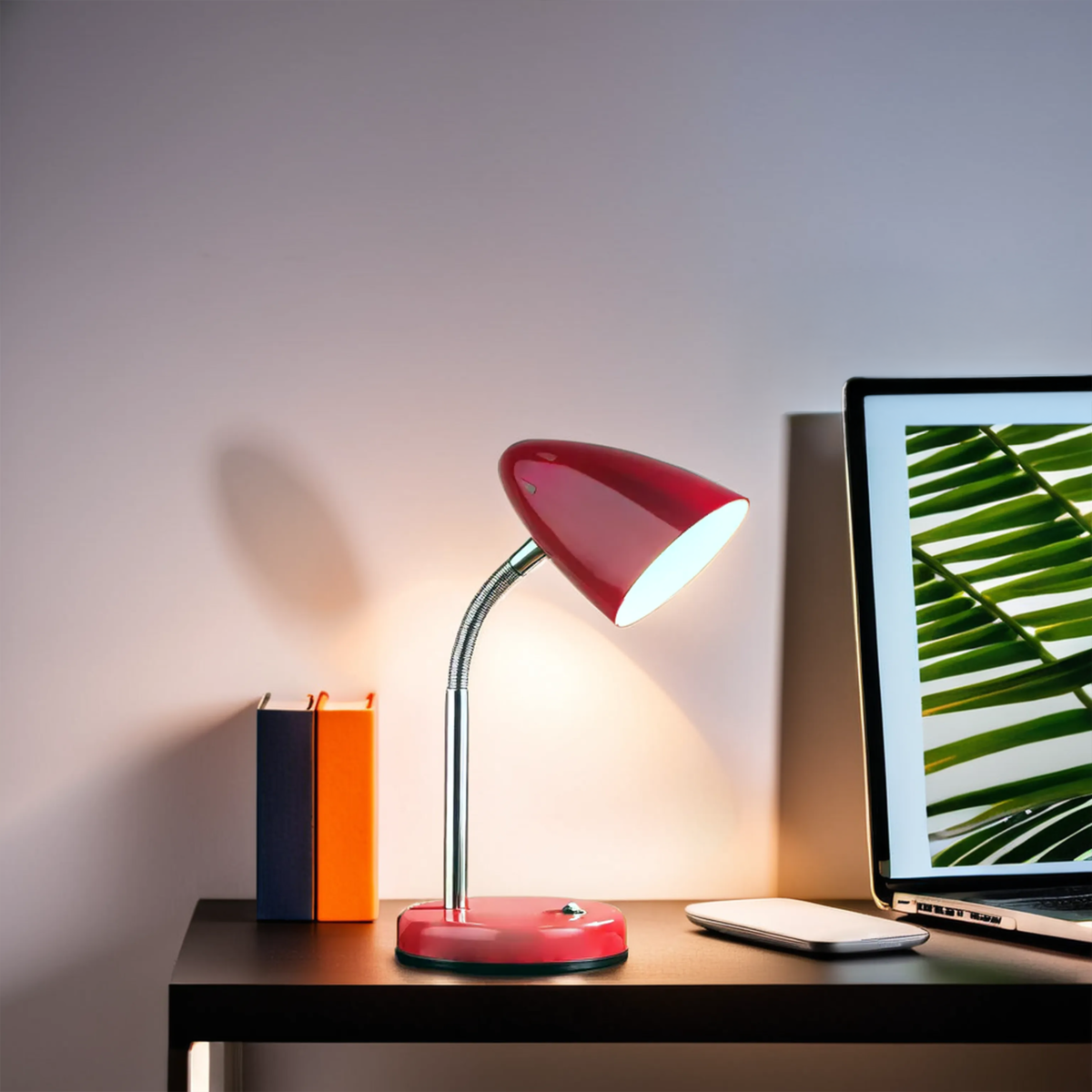 Orsina Flexi Red Gloss Desk Lamp – Modern Adjustable Task Lighting