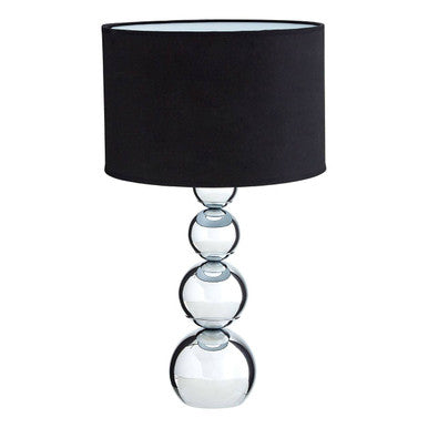 Orsina Cameo Touch Table Lamp – Modern Bedside Light with Black Shade