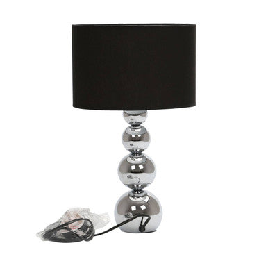 Orsina Cameo Touch Table Lamp – Modern Bedside Light with Black Shade