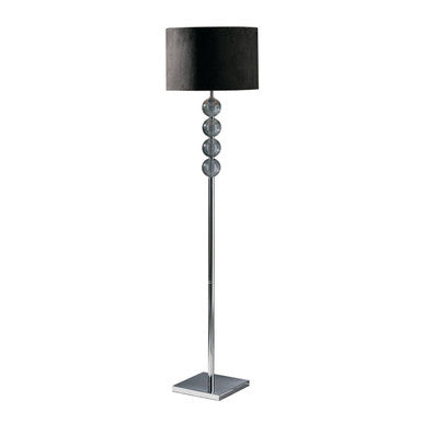 Orsina Mistro Floor Lamp | Black Suede Effect Shade Modern Lighting