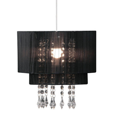 Orsina Riband Black Voile Pendant Shade | Modern Ceiling Light Shade