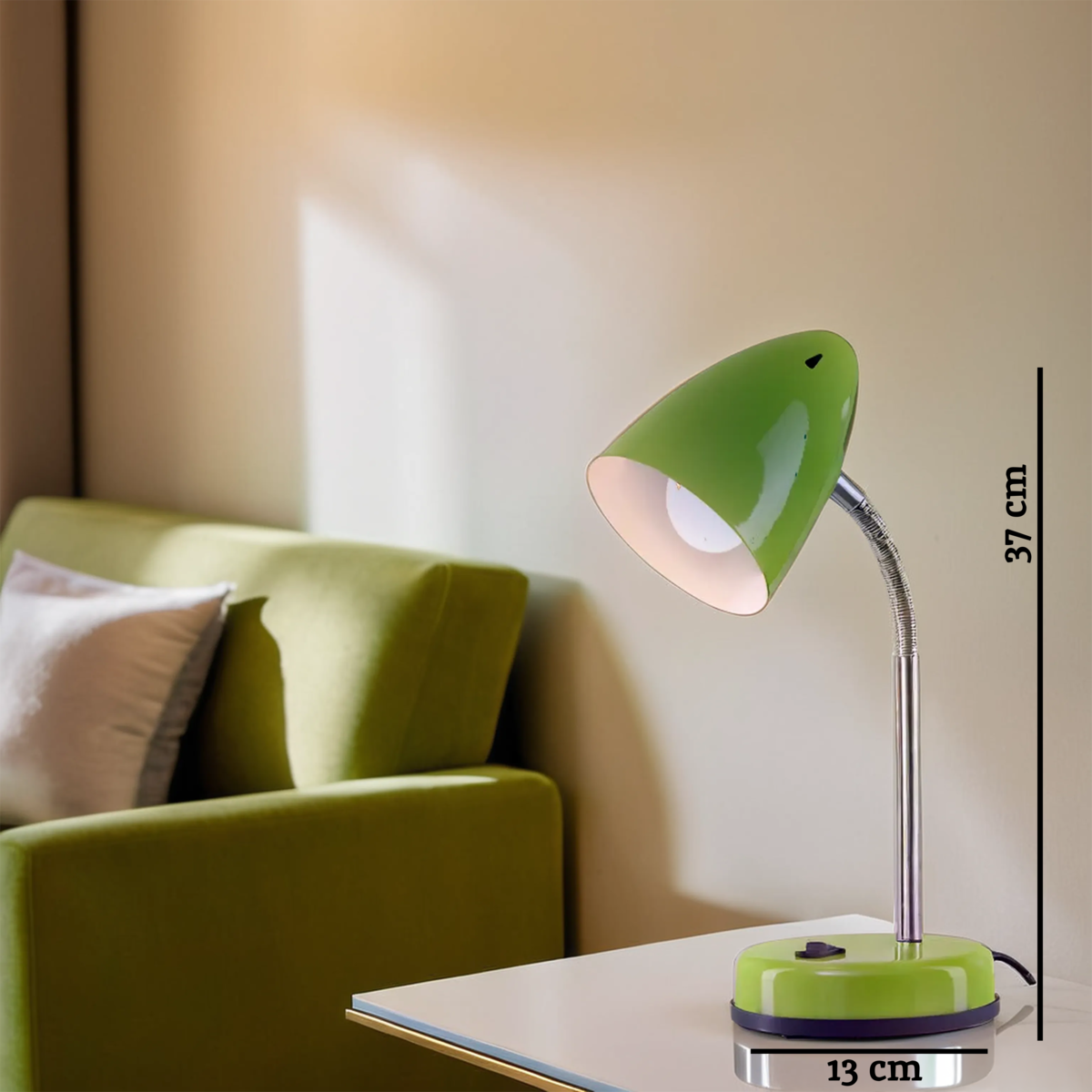 Orsina Flexi Green Gloss Desk Lamp – Adjustable Modern Task Lighting