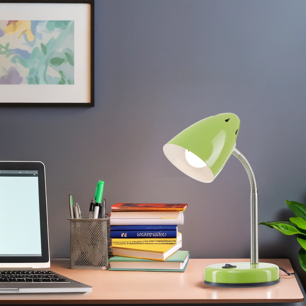Orsina Flexi Green Gloss Desk Lamp – Adjustable Modern Task Lighting
