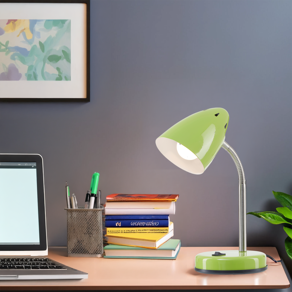 Orsina Flexi Green Gloss Desk Lamp – Adjustable Modern Task Lighting