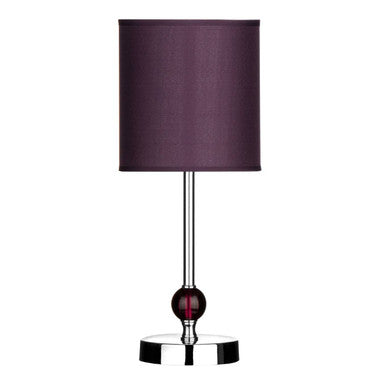 Orsina Evaine Chrome Table Lamp with Purple Shade | Modern Bedside Light