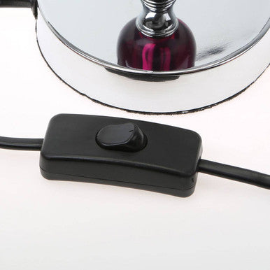 Orsina Evaine Chrome Table Lamp with Purple Shade | Modern Bedside Light