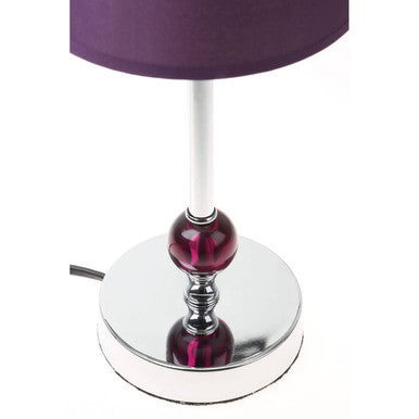Orsina Evaine Chrome Table Lamp with Purple Shade | Modern Bedside Light
