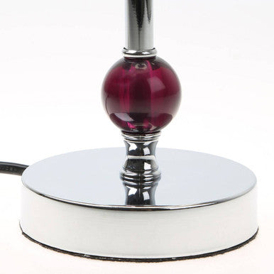 Orsina Evaine Chrome Table Lamp with Purple Shade | Modern Bedside Light