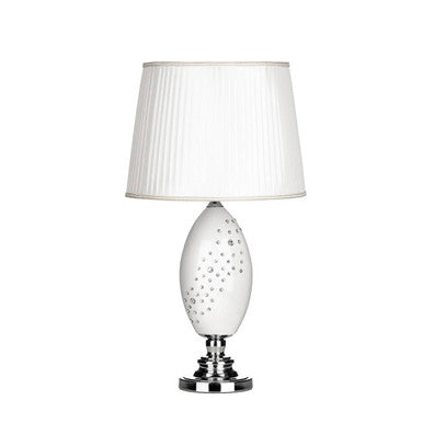 Orsina Maisy Table Lamp – Modern White and Silver Bedside Lighting