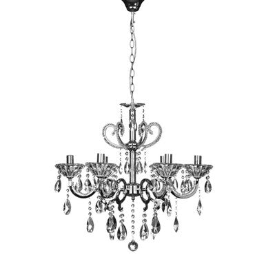 Orsina Kendall Silver Chandelier – Modern Luxury Dining Ceiling Light