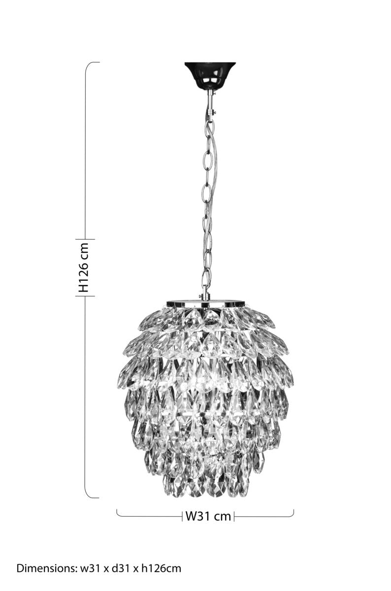 Orsina Fallon Crystal Pendant Light – Modern Luxury Ceiling Lighting