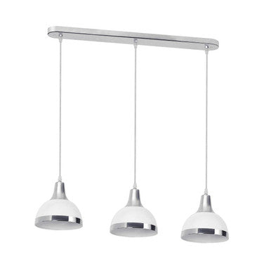 Orsina Vermont 3-Light Pendant – White & Chrome Kitchen Ceiling Light