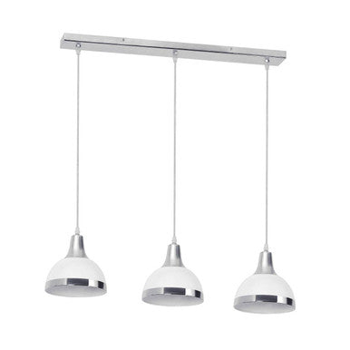 Orsina Vermont 3-Light Pendant – White & Chrome Kitchen Ceiling Light