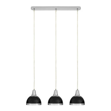 Orsina Jasper Black Shade and Chrome Pendant Light – Modern Kitchen