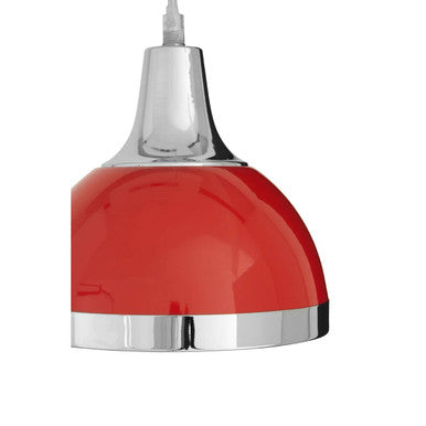 Orsina Jasper 3-Light Linear Pendant – Red & Chrome Kitchen Light