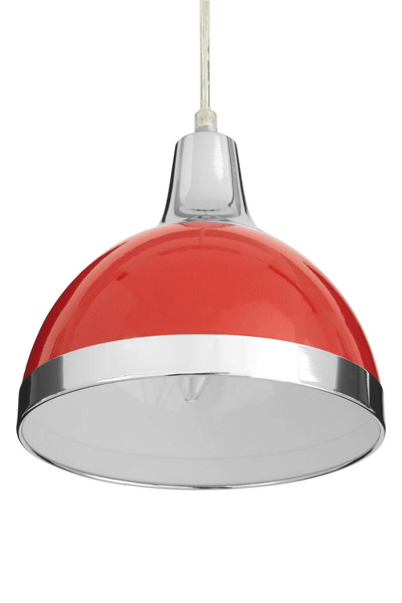 Orsina Jasper 3-Light Linear Pendant – Red & Chrome Kitchen Light