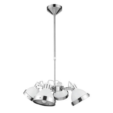 Orsina Jasper 4 Light Pendant Light – Chrome and White Shade