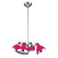 Orsina Jasper Hot Pink and Chrome 4-Light Pendant Ceiling Light