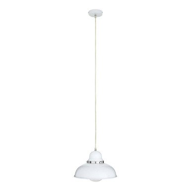 Orsina Jasper White Pendant Light with Chrome Detail – Modern Ceiling Lamp