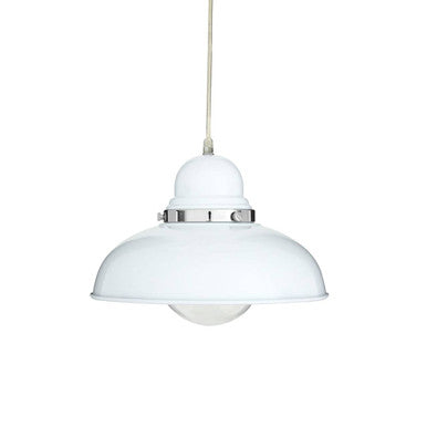 Orsina Jasper White Pendant Light with Chrome Detail – Modern Ceiling Lamp