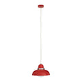 Orsina Jasper Red Pendant Light | Modern Chrome Detail Dome Lamp