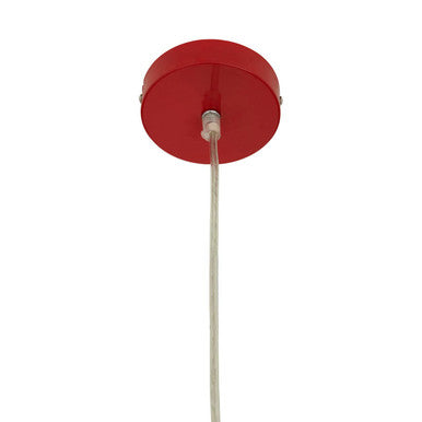 Orsina Jasper Red Pendant Light | Modern Chrome Detail Dome Lamp
