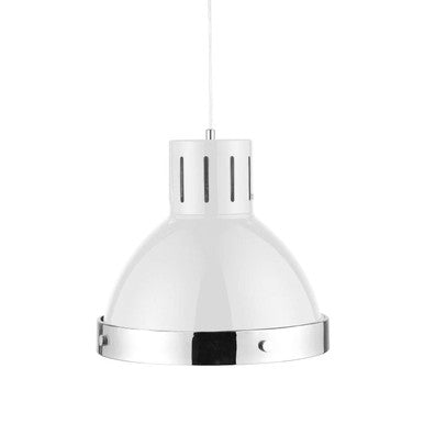 Orsina Jasper White and Chrome Pendant Light – Modern Ceiling Lamp