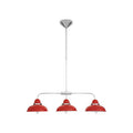Orsina Jasper 3-Light Pendant Light – Red and Chrome Mid-Century Style