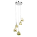 Orsina Moire 5 Light Smoked Glass and Chrome Pendant Ceiling Light