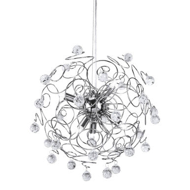 Orsina Hiram Crystal and Chrome Pendant Light | Modern Ceiling Light
