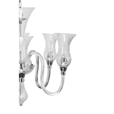 Orsina Abelia 6-Arm Chandelier – Modern Glass and Chrome Ceiling Light