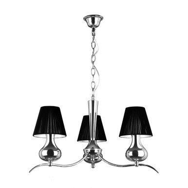 Orsina Ravan 3-Arm Black Shade Pendant Light | Modern Kitchen Lighting