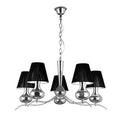 Orsina Ravan 5 Arm Black Shades Pendant Light – Modern Dining Chandelier