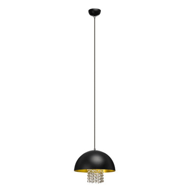 Orsina Allaura Black Metal and Crystal Pendant Light – Modern Ceiling Light