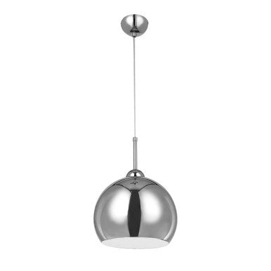 Orsina Osborn Chrome Pendant Light with White Inner Shade | Kitchen